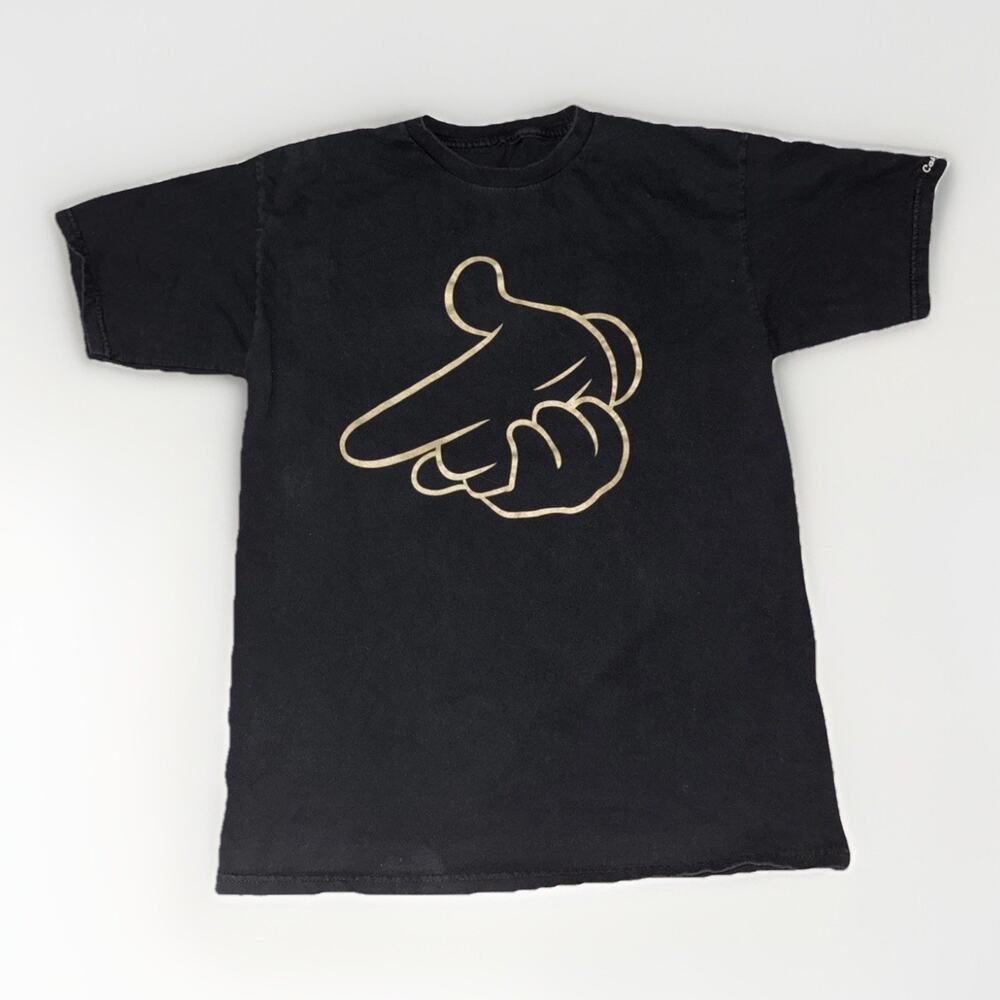 Crooks And Castles Finger Gun T-Shirt Black Medium 19x27
